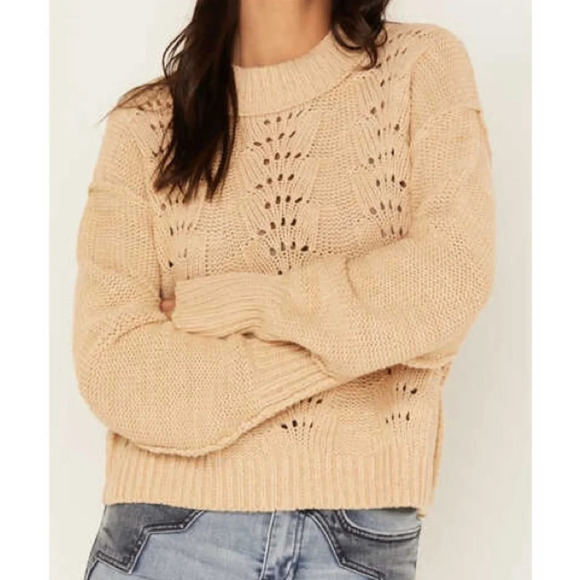 Free People Bell Song Knit Sweater - Size‎ S - Sandcastle - NWT